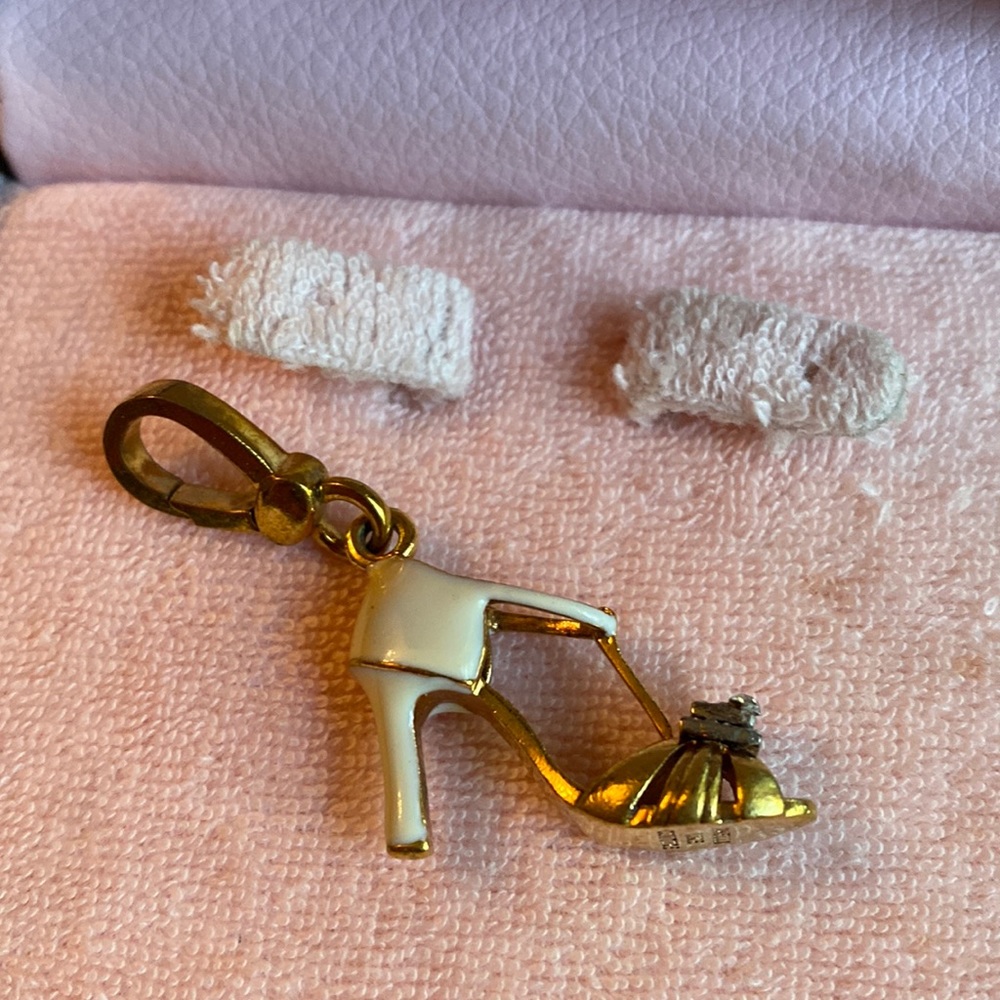 Juicy couture peep toe shoe charm gold tone